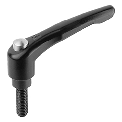 Manette indexable avec bouchon de protection avec filetage, satinée mate, pouces (06460)