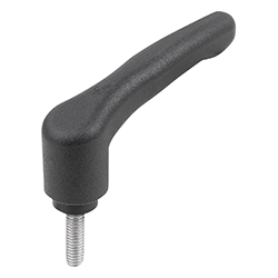 Manette indexable ECO en plastique avec filetage, avec insert fileté en inox (06613-06)