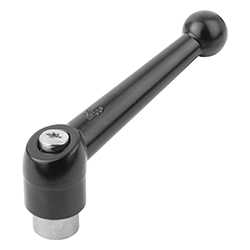 Manette indexable avec insert taraudé en Inox, pouces (06411)