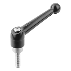 Manette indexable avec insert fileté en Inox, pouces (06431)