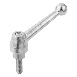Manette indexable en Inox avec insert fileté, pouces (06441)