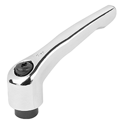 Manette indexable avec insert taraudé, chromé brillante, pouces (06450)