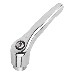 Manette indexable avec insert taraudé en Inox, chromé brillante, pouces (06451)