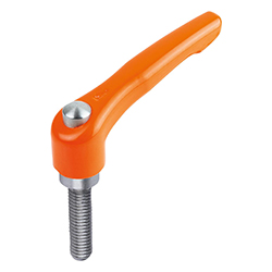 Manette indexable avec bouchon de protection avec insert fileté en inox, pouces (06461)