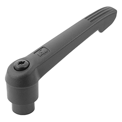 Manette indexable avec insert taraudé et poignée en plastique, pouces (06600)
