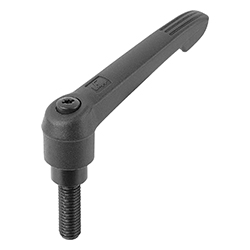 Manette indexable avec insert fileté et poignée en plastique, pouces (06610)