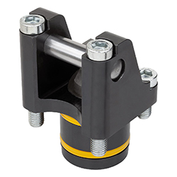 Vérin de bridage à levier rotatif hydraulique avec rappel par ressort, Forme A, à double effet (04624-20)