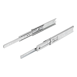 Glissières télescopiques en acier pour montage latéral, extension intégrale, résistance à la charge jusqu'à 68 kg (21334-53)