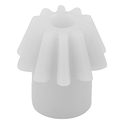 Engrenages coniques en plastique, rapport 1:3 traités par pulvérisation, denture droite, angle de pression 20° (22432)
