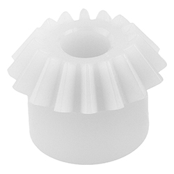 Engrenages coniques en plastique, rapport 1:1.5 traités par pulvérisation, denture droite, angle de pression 20° (22432)