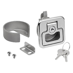 Fermetures à déclic en inox, avec poignée, escamotables, Forme A (05596-05)