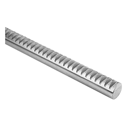 Crémaillères rondes en inox, denture droite fraisée, angle de pression 20° (22425-20)