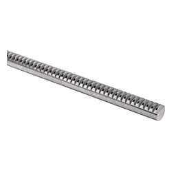 Crémaillères rondes en acier Denture droite fraisée, angle de pression 20° (22425)
