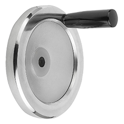 Volant plein en aluminium, avec poignée cylindrique tournante, pouces (06275)
