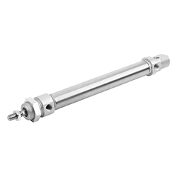 Vérin rond pneumatique DIN ISO 6432, double effet avec piston magnétique (12002)