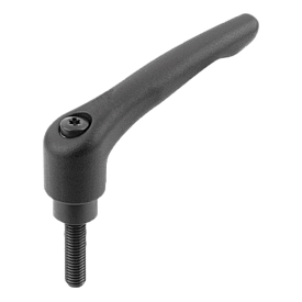 Manette indexable en acier avec filetage, satinée mate (06443)