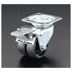 Roulettes avec frein (roulettes pivotantes) / Diamètre des roues × largeur : 75 × (23 × 2) mm