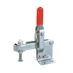 Dispositifs de serrage à genouillère à bras en forme de U, poignée verticale, avec base à bride, GH-11421 / GH11421-SS