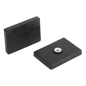Aimants avec filetage intérieur, NdFeB, rectangulaire, avec veste de protection en caoutchouc (K1396)