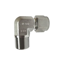 Coude mâle pour raccord de tuyau type virole double, DLN
