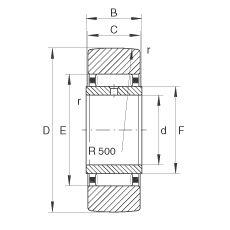 INA Rouleau de support sans guide axial ni bague intérieure