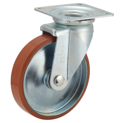 Roulette pour charges moyennes modèle P-WJ Logllan, uréthane, modèle rotation, avec raccord