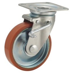 Roulette pour charges moyennes modèle P-WJS modèle à roues, uréthane, modèle rotation, avec raccord et doubles butées