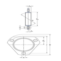 Palier SKF à applique carrée et triangulaire à trois boulons, tôle d’acier, type PFD
