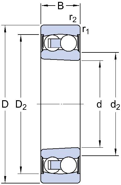 Roulement à billes SKF à auto-alignement, à alésage conique et joint statique des deux côtés