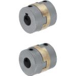 Accouplements Oldham / serrage par vis sans tête, clavette / 1 rondelle : alu-bronze / corps : acier inoxydable