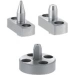 Goupilles de positionnement / forme de tête au choix / avec collerette / forme de pointe au choix / tenon à enfoncer