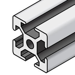 Profilés de construction / Série 8-45 / carrés / biseautés parallèles / 45 × 45 / 50 × 50 / 60 × 60 / 90 × 90
