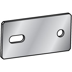 Plaques de montage / 2 trous / Trou oblong / Matériau au choix / JTDBS