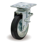Roulettes plates en acier, butée pivotante avec raccords métalliques JB, F / JB