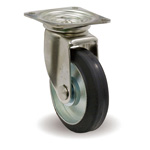 Roulettes pivotantes en acier inoxydable, avec raccords métalliques JS, F / JS