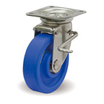 Roulettes pivotantes en acier inoxydable avec butée et raccords métalliques JSZ, MCB/JSZ
