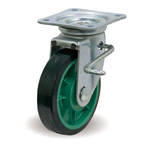 Roulettes plates en acier, butée pivotante avec raccords métalliques JB, UP / JB