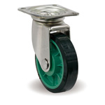 Roulettes pivotantes en acier inoxydable, avec raccords métalliques JS, UP/JS