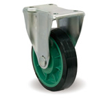 Roulettes avec plaque en acier, sur support avec raccords métalliques K, UP / K