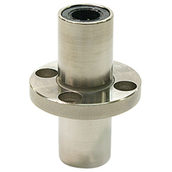 Roulements linéaires / bride ronde centrale / acier / douille double