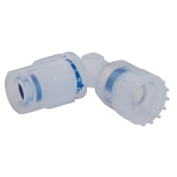 Raccord union adaptateur coudé en résine fluorée F-UEA