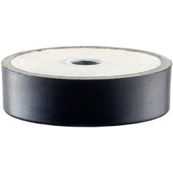 Tampons butée caoutchouc-métal / cylindrique / rondelle, trou traversant, acier / caoutchouc / 25150.11 / HALDER