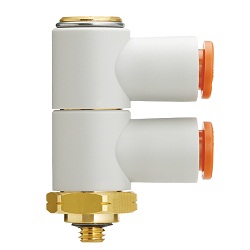 Raccord instantané, usage général, raccordement fileté tube-mâle, double coude mâle universel - KQ2VD