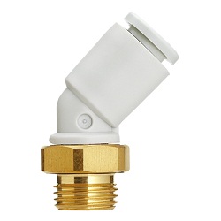 KQ2K, Raccord instantané, usage général, raccordement fileté tube-mâle, coude mâle 45 °