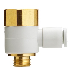 KQ2VF, Raccord instantané, usage général, raccordement fileté tube-femelle, coude femelle universel
