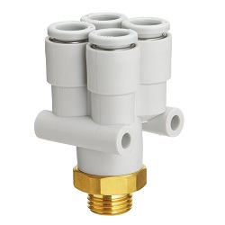 KQ2UD, Raccord instantané, usage général, raccordement fileté tube-mâle, branche Delta