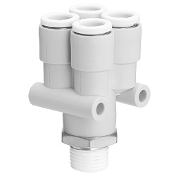 Double branche Y 10-KQ2UD (mastic), raccord instantané