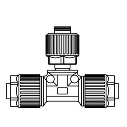 Raccords en fluoropolymère / Raccords de tuyauterie en fluoropolymère / Série LQ1 / Té à faible encombrement / Taille en pouces