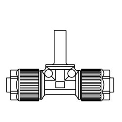 Raccords en fluoroplastique / Raccords en fluoropolymère / Série LQ1 / Té avec extension de tube / taille métrique