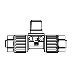 Raccords en fluoropolymère / Raccords de tuyauterie en fluoropolymère / Série LQ3 / Té mâle / Taille métrique